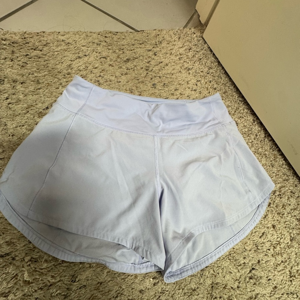 Women's Lululemon Speed Up 2.5 inch Light Blue Shorts